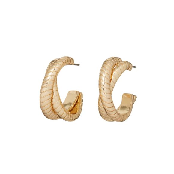 NEW Roxanne Assoulin The Double Cobra Hoop in Gold - Picture 1 of 3